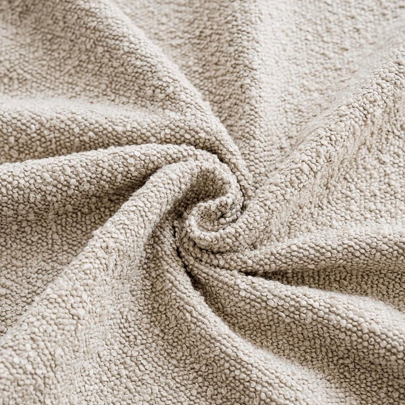 Foindtower Decorative Textured Boucle Throw Pillow Covers Accent Solid Pillow Cases Neutral Long Body Lumbar Couch Cushion Case for Chair Sofa Bedroom Living Room Home Decor 14x36 Inch,1PC,Oatmeal - Image 3